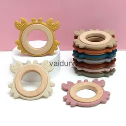 Juguetes para mordedores de bebé, 1 pieza, anillo de madera, juguete mordedor, anillo de madera de calidad alimentaria, molares de destete, juguete para bebé, roedores saludables, accesorios portátiles para masticar para bebésvaiduryb