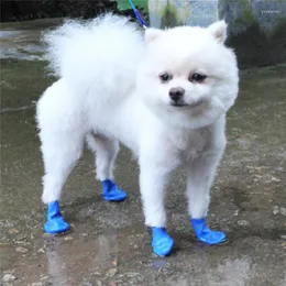 Dog Apparel 4Pcs / Set Pet Rubber Waterproof Shoe Cover Portable Outdoor Shoes Socks Balloon Rain Boots Accessories