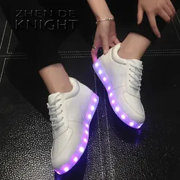 Size 34-42 Kids USB Luminous Sneakers for Girls Boys Women Shoes Krasovki with Backlight with Light Led Shoes Glowing Sneakers 240116