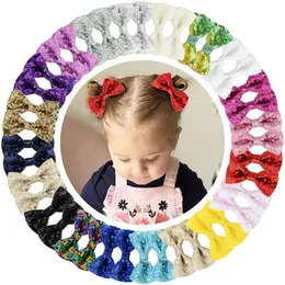 40 pezzi fiocchi per capelli glitter da 2,75 pollici per ragazze fiocchi di paillettes con clip a coccodrillo accessori per capelli per neonate bambini piccoli bambini in Pa 240116