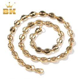 Collana Hiphop Acciaio inossidabile 316L Argento Colore oro Soffiato Catena marina Collegamento grasso 8mm Per donne / uomini Gioielli di moda Drop Ship 240115