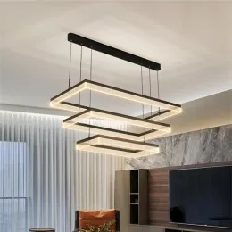 Minimalism Rectangle Acrylic Led Pendant Lights Living Room Nordic Led Dimmable Pendant Lamp Simple Led Hanging Lamp Fixtures