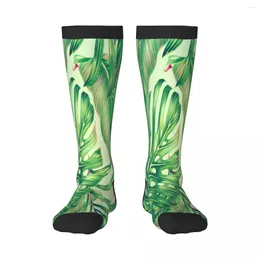 Men's Socks Unisex Tropical Palm and Monstera Leaf Casual Haruku Business Long