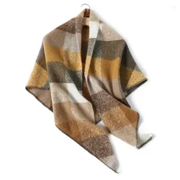 Sciarpe 2024 Donne Autunno Inverno Sciarpa Triangolare Femminile Imitazione Cashmere Colore Scialle Quadrato Moda Avvolgere Morbido Fazzoletto Da Collo Per Gli Uomini