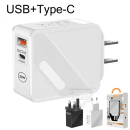 Typ-C+USB-Dual-Port-Schnelllade-Wandadapter mit 20 W/12 W für iPhone, Samsung, Smartphone-Ladegerät, CE-zertifiziert