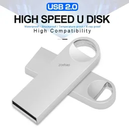 Clés USB Nouveau lecteur Flash Usb 64GB 32GB 16GB 8GB 4GB lecteur flash étanche argent u disque mémoire cel clé USB cadeau