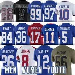 Maglia da calcio Saquon Barkley New York Giantes Daniel Jones Evan Neal Wan'Dale Robinson Kayvon Thibodeaux Darren Waller Deonte Banks Jalin Hyatt Andrew Thomas