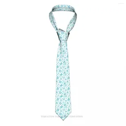 Papillon Stampa di lettere blu Cravatta casual unisex da indossare ogni giorno Cravatta sottile a righe strette