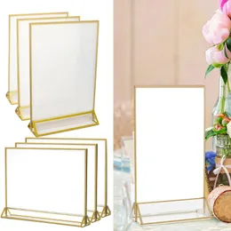 Party Decoration Acrylic Display Stand Phnom Penh Table Card Wedding Number Plate Menu T-shaped Double Sided Sign