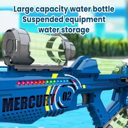 Sand Play Water Fun Electric Continuous Firing Water Gun Fully Automatic Luminous Water Blaster Gun Summer Outdoor Pool Toy for Adult Kid Boy GiftLF