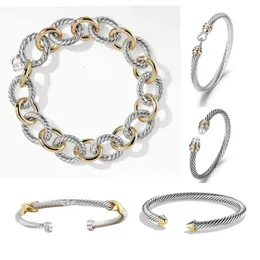 Dy Twisted Bracelet Classic Bracelets 여성을위한 디자이너 Fashion Gold Gold Sier Pearl Cross Diamond Hot Jewelry Party 결혼 선물 선물 도매