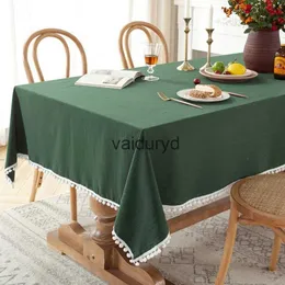 Toalha de mesa de tecido de algodão com borlas, costura lavável, toalha de mesa para festa de casamento, jantar, banquete, decoração luxuosa, cobertura de mesavaiduryd