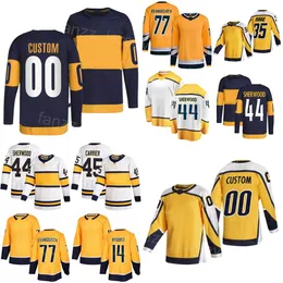 فريق الهوكي 44 Kiefer Sherwood Jersey Kids Men Women 45 Alexandre Carrier 35 Pekka Rinne 47 Michael McCarron 90 Ryan Oreilly 14 Gustav Nyquist 77 Luke Evangelista