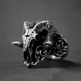 Band Rings Unique Punk Gothic Satanic Demon Skl Ring Men Cool Biker Jewelry Anniversary Day Gift Us Size 7-14 595 Q2 Drop Delivery Je Dhbah