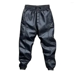Pantaloni da uomo Pantaloni in ecopelle Pantaloni invernali da ciclismo antivento impermeabili con elastico in vita