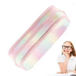 Creative Rainbow Pencil Case School Stationary Organizer Pen For Girls Unique Design Covers Supplies