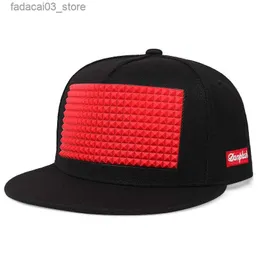 Cappellini da palla Nuovi cappellini da basket da uomo in acrilico stereo 3D Cappellino snapback con cappuccio Hip Hop Cappello a tesa piatta regolabile Q240116