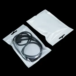 الجملة 100pcs/ Lot White White Clear Szipper Plastic Package With Zipper Self Selped Sheip zip poly bag bag bag bag bag base مع Hang Hole 13 Sister