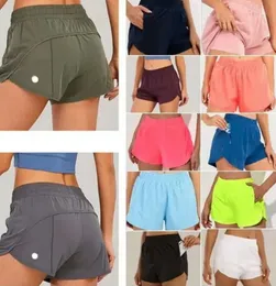 Diseñadores 1lululemen-05 Pantalones cortos de yoga para mujer Ajuste con cremallera Bolsillo de gran altura Secado rápido Tren para mujer Estilo suelto Estilo transpirable Gimnasio Calidad 6612ESS