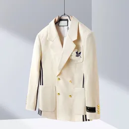 24SS Designer'ın Yeni Erkekler Takım Markalı Üç Yaprak Mikro Etiket Jakquard Business Suit Ceket Avrupa boyutu 52666