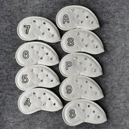 9st Nails Golf Iron Head Covers 49Pas Club Irons set med PU Leather 240116