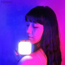 Luzes Selfie Mini Portátil Bolso Full Color RGB LED Câmera Lâmpada Fotografia de Vídeo ao Vivo Luz de Preenchimento Beleza Facial Led DSLR LightingL240116