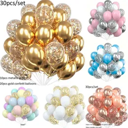 Nowe banery Streamery konfetti 30pcs lateksowe balony ślubne materiały eksploatacyjne rocznicy Urodziny Dekoracja walentynki Boloofos Baby Shower Balon Girl