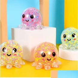 Brinquedo de descompressão Withllamp Luminous Rabbit Polvo Fugu Pinch Music Foam Vent Childrens Gift Drop Delivery Brinquedos Presentes Novidade Gag Dhibx