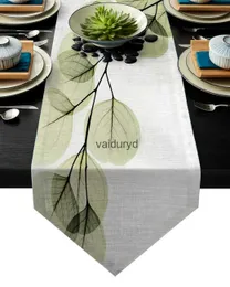 테이블 천 녹색 잎 지점 웨딩 파티를위한 간단한 현대 테이블 러너 chirstmas cake 꽃 식탁보 홈 디 루어드