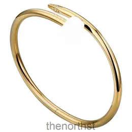 LOVE GOLD BRACELET NAIL BRACELET DESIGNER BANDLES FOR WOMEN MENSステンレス鋼合金アームバンド18Kメッキシルバーローズジュエリーダイヤモンドブレスレット9L08 9L08