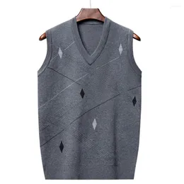 Coletes masculinos Mens Tank Tops V Neck Colete Casual Cor Sólida Listrado Top Sweater Malha Pulôver Regular Ligeiro Stretch