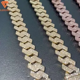 Naszyjnik bransoletki Mossanite 925 Srebrny srebrny vvs d Color Moissanite Cuban Link łańcuch GRA certyfikowane diamentowe mrożone Bransoletka Kubańczyka