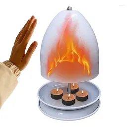 Castiçais de parede dupla radiador inverno quente lareira aquecimento sem eletricidade chá luz forno tealight aquecedor cera