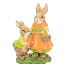 Other Event Party Supplies Easter Rabbit Bunny Ornaments Micro Landscape Figurine Resin Craft Miniature Fairy Garden Decoration Accessories YQ240116