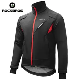 Rockbros Winter Cycling Jackets Fleece Thermal Warm Bike Jacket Windproof 방수 탑 코트 반사 MTB 자전거 유니폼 240116