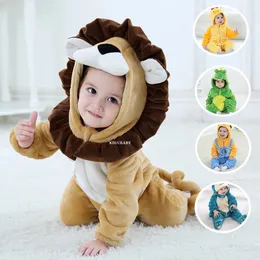 Dier Leeuw Baby Babykleertjes Jongens Meisjes Romper Halloween Grappige Onesie geboren Baby Cosplay Kostuum Kigurumis Jumpsuit Pyjama 240116