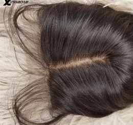 5x5 Base de seda Cierre de seda de silicona Top Cabello humano Cierre de encaje Cabello humano Remy con cabello de bebé Parte media libre 240115