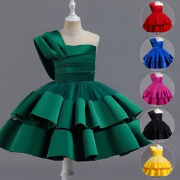 Jewel Satin and Tulle Ball Gown Flower Girl Dresses Tea-Length Sleeveless Custom Kids Formal Wear