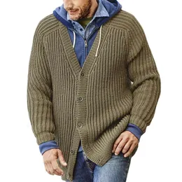 Heißer Verkauf männer Herbst Und Winter Strickwaren Lose Lange Ärmeln Dicke Nadel Pullover Einfarbig Strickjacke Jacke