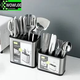 Toteleiro de cozinha Faca Organizador Stand Dreno de Plástico Storage Spoon Spoon Fio de pauzinho de cozinha Ferramenta de cozinha Caixa de prateleira de bandeja 240116