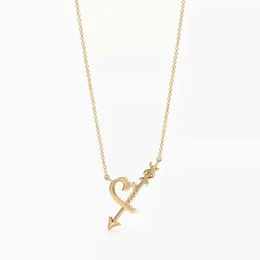 T Necklace Designer Women Top Quality Pendant Fashionable T S925 Sterling Silver Letter Leaf Heart Small Gold Plated Necklace Tie Popular Jewelry