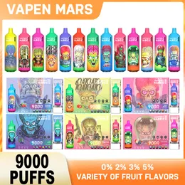 Original Vapen Mars Tornado 9000 Puff Descartável E Cigarros 0.8ohm Malha Bobina 18ml Pré-preenchido Pod Recarregável Puff 9K 0% 2% 5% Multi Sabores E-cigarros Transporte seguro