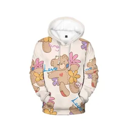 Şiddetli Ayı Kişiselleştirilmiş Hoodie Sweater Erkekler Gençlik Kapşonlu Kollu