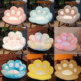 2サイズIns Bear Cat Paw Pillow Animal Animal Seat Cushionぬいぐるみぬいぐるみ屋内床ホームチェア装飾冬の子供の女の子ギフト240115