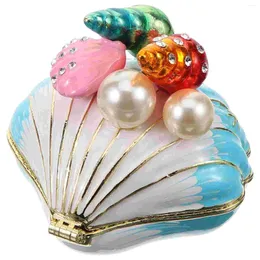 Bolsas de jóias Seashell Trinket Box Shell Shaped Brincos Colar Organizador