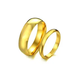 Anéis de banda moda anéis de banda de carboneto 4mm / 6mm de largura ouro-cor casamento para mulheres e homens jóias 82 n2 entrega de jóias anel dhctt