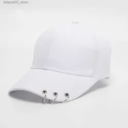 Ball Caps Cokk Hip Hop Women's Baseball Cap z Ring Circle Snapback Hats dla mężczyzn Kobiety Unisex Regulowany KPOP w stylu KPOP Gorra Q240116