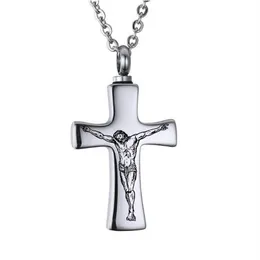 Silver Cross Cremation Keepsake Urn Pendant Necklace For Ash-Funeral Ash Urn Jewelry Memory Locket med Fill Kit245R