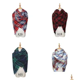 Lenços Pashmina Malha Lenços Colorf Fuzz Two Sided Shawl Mulheres Rua Ampliar Outono Inverno Europa América 18ym M2 Drop Delivery F Dhwsa