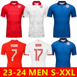 2024 Tunísia Futebol Jerseys Africa Cup Maillot de Tunisie 24 25 MSAKNI HANNIBAL MAALOUL SLITI KHENISSI Home away Men Football Shirts Uniformes